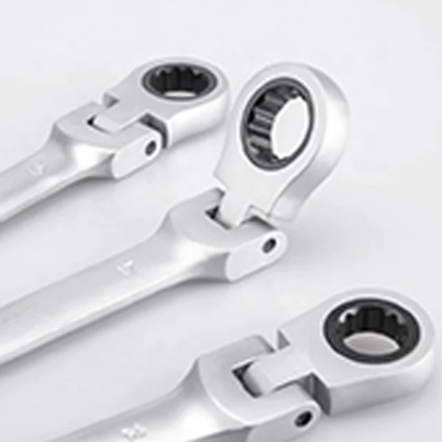 BOSSAN 12 piece Flexible Head Ratchet wrench hand tool set