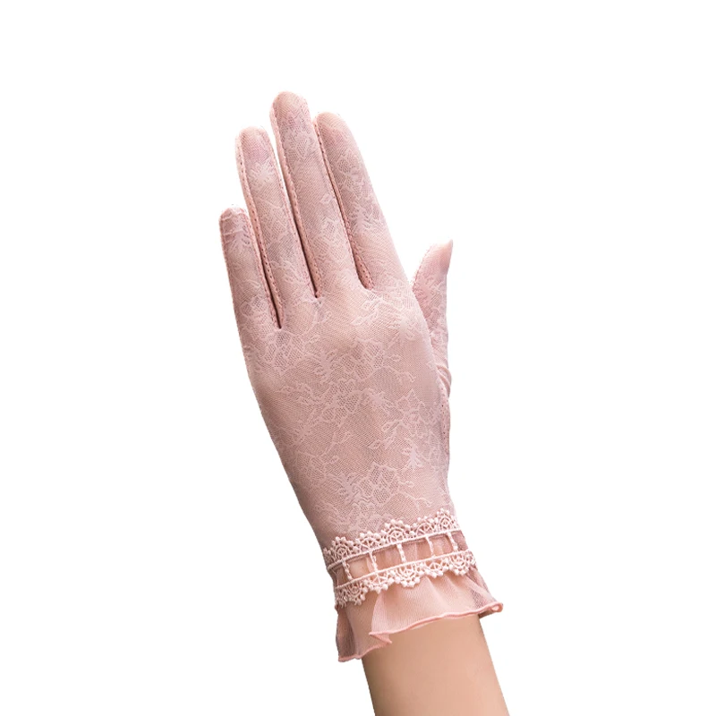 YD4025 Custom Fashion Summer UV Sun Protection Women Ladies Safety Party Wedding Lace Bridal women Car Driving Gloves