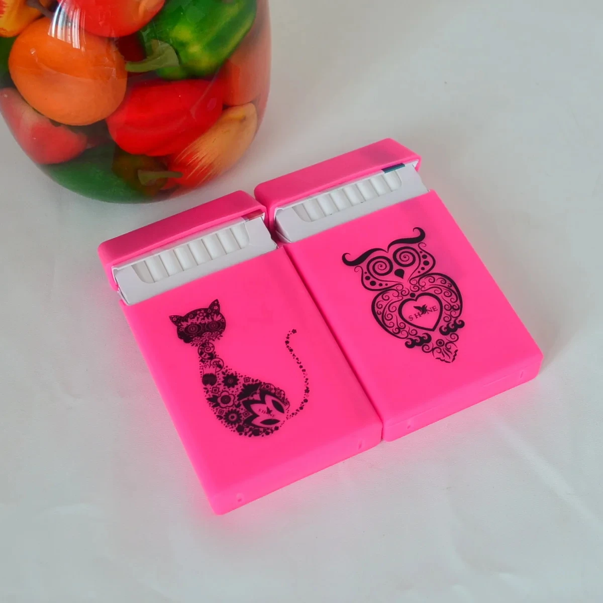 Hello Kitty Metal Cigarette Case Automatic Flip Cartoon Anime Aluminum Alloy Portable Collection Cute Thin Smoke Box Gift