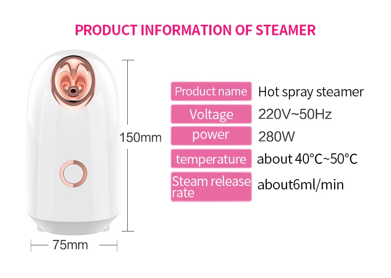 Hot selling facial care moisturizing facial steamer nano ionic handheld facial steamer machine