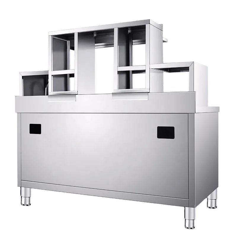 Cooling Refrigerator Workbench for Dessert Beverage Tea Shops Water Bar Table and Milk Tea Counter for Bubble Tea Shops
