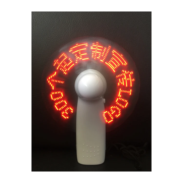 Professional factory new patented product mini portable led custom message battery fan