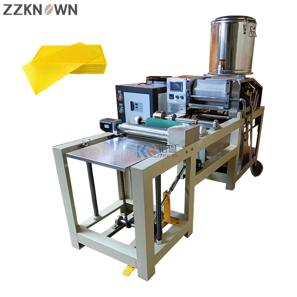 Full Automatic Electric 2 Embossing Bee Wax Comb Beekeeping Equipment Aluminum Alloy Roller Embosser Beeswax Foundation Machine
