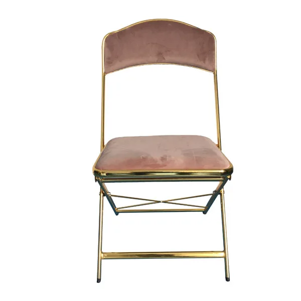 High quality steel gold chrome foldable gold wedding chair