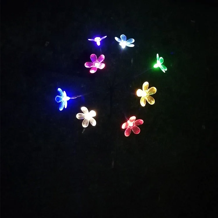 Wholesale Outdoor Lawn Landscape Lamp RGB Multi Colors Spike Decorative LED Solar Energy Flower Garden Light