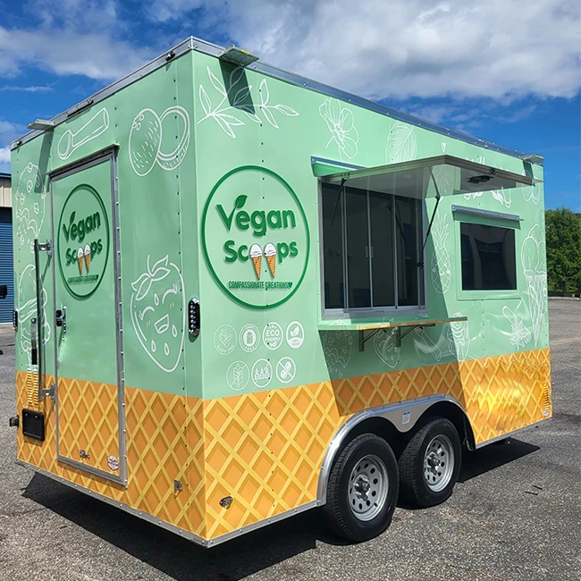 2021 New Style Milk Tea Luncheon Car Food Vending Cart Mini Food Trailer For Sale