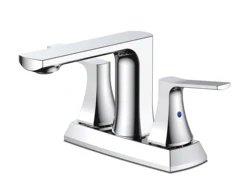 KB TEK Chrome  4 Inch Centerset  Bathroom Sink Tap Deck Mounted 3 Hole Bathroom Faucet 2 Handle Bathroom Faucet Basin Mixer Tap