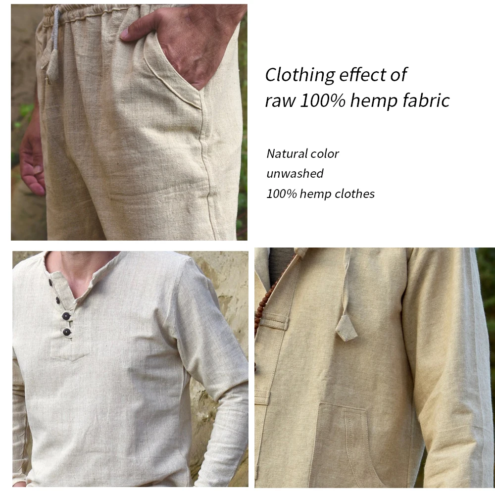 Good Selling Hemp Material Woven Pure Cloth Roll Fabric Durable 100% Hoodies China Fabrics