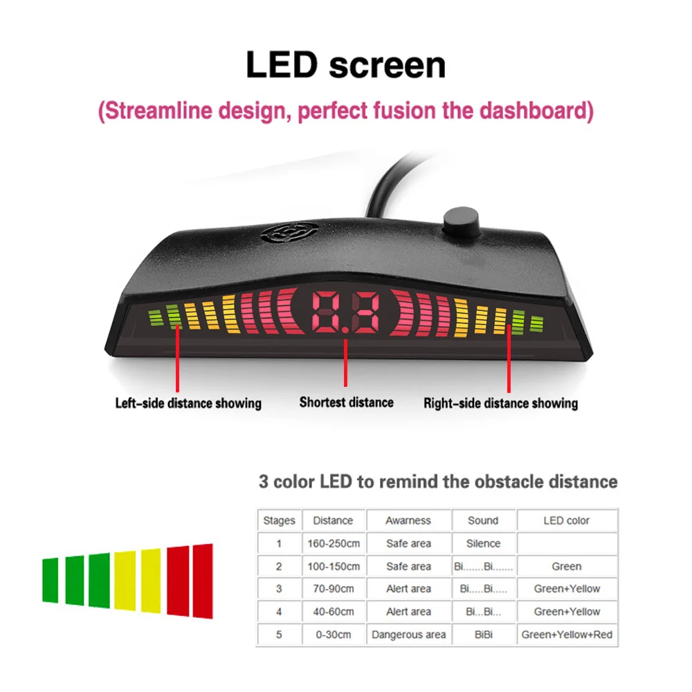 Parking lot sensor work automatically 4 sensors LED display parking sensor system