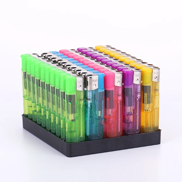 semi transparent  refillable plastic lighter