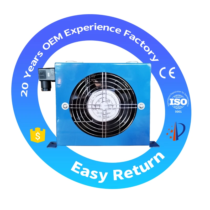 Professional Mechanical Accessories hydraulic Oil Cooler With Fan Heat Exchanger Aluminum build