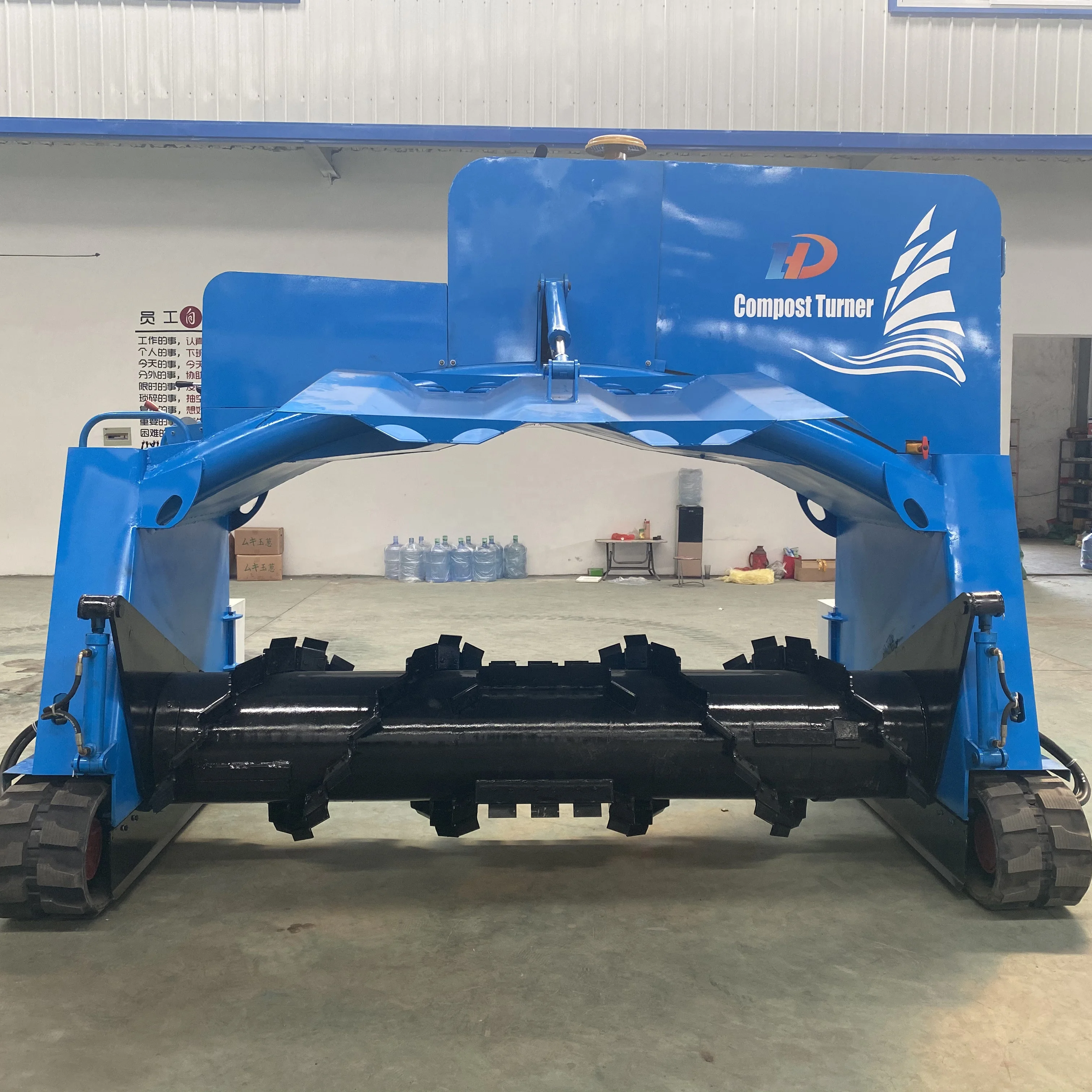 Fermentation Equipment Organic Waste Composting Machine Fertilizer Customized chicken manure compost turner