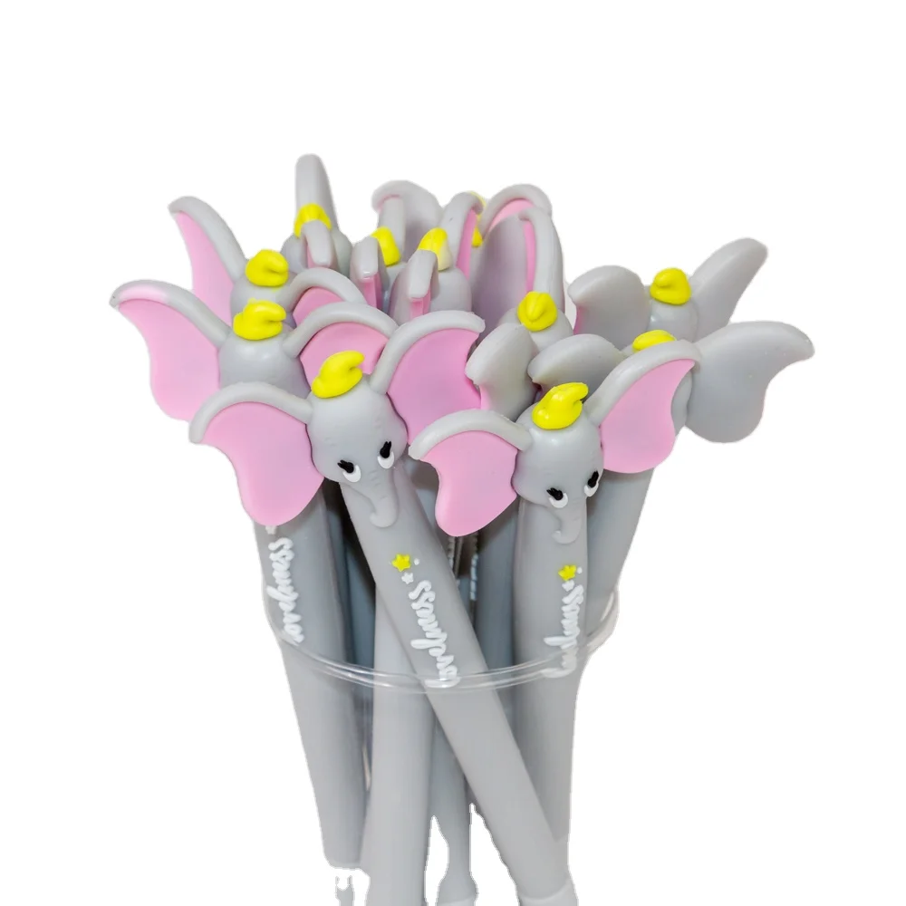 Personalized kawaii dumbo 0.5mm gel-ink pen stationery signing pen elephant shaped fancy gifts for kids back to school