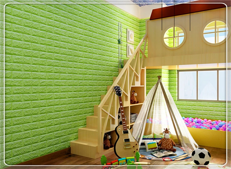 Cheap Wall paper for Sale Self Adhesive Wall Tiles foam brick 3d wall sticker  wholesale home decoration  color wallpaper