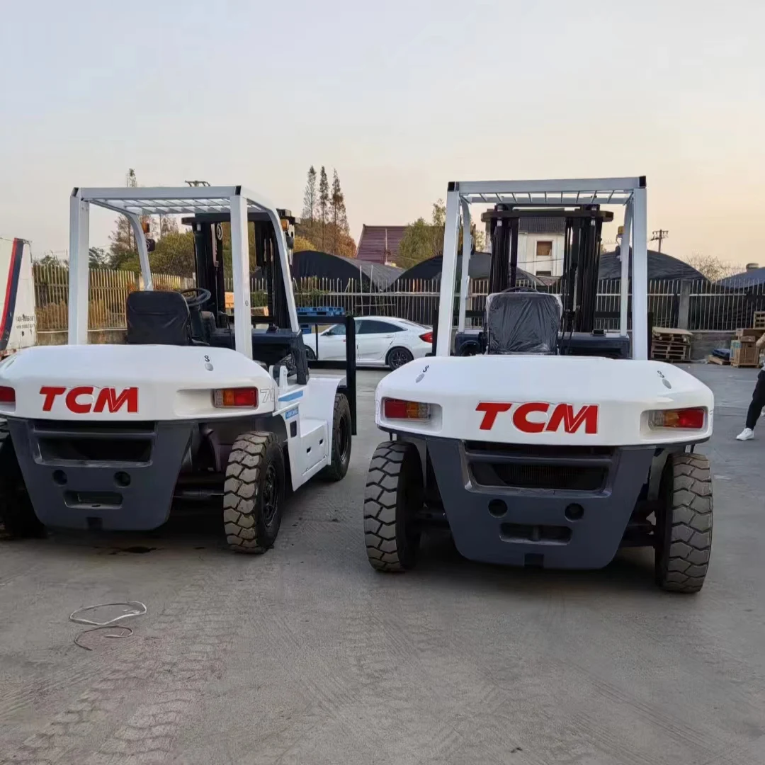 high quality used TCM 7 tons Diesel Forklift large quantity Twin wheels in stock Engine technical Dimensions Sales