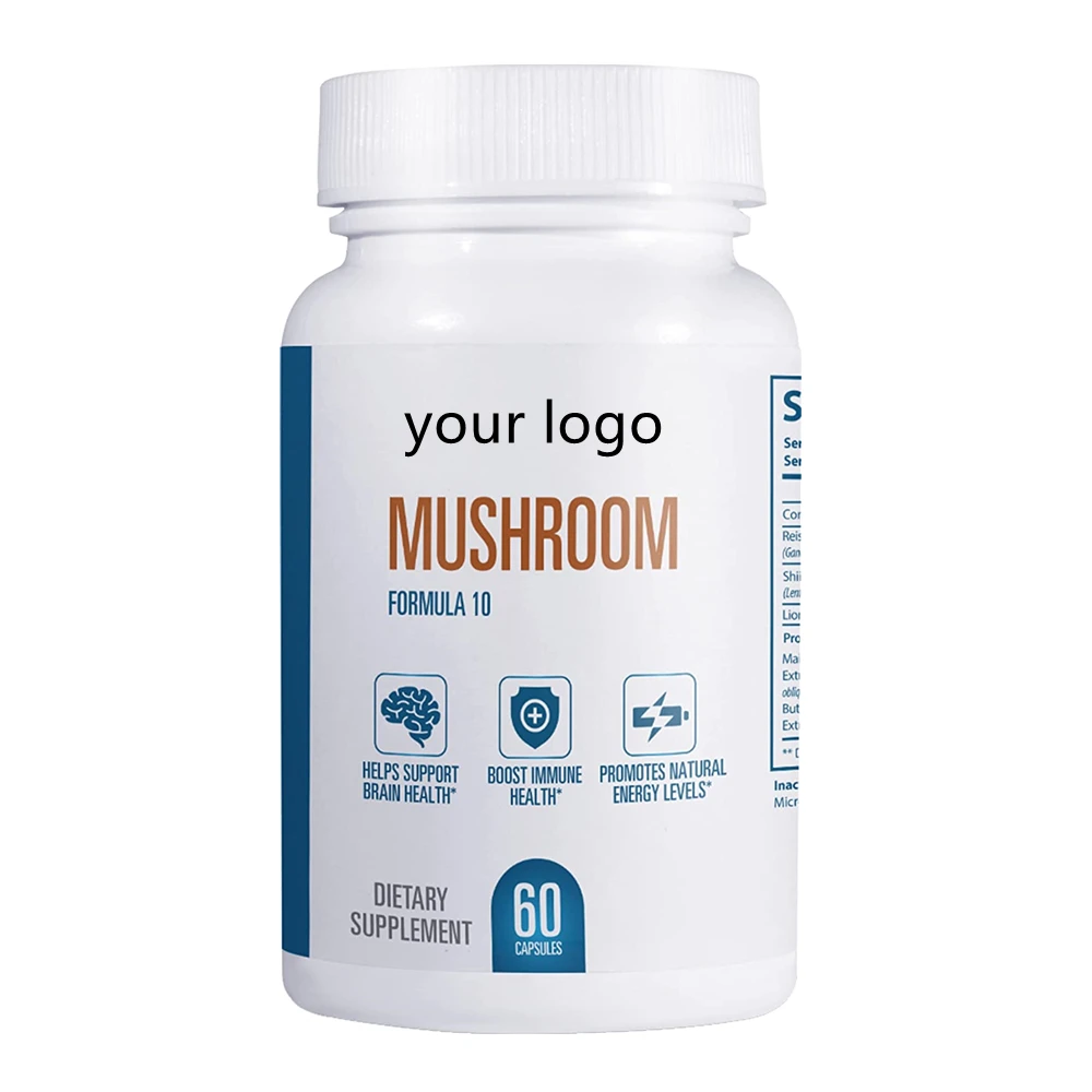 Support OEM Service Natural Mushroom Complex Capsules for Nootropic Supplement and Immune System