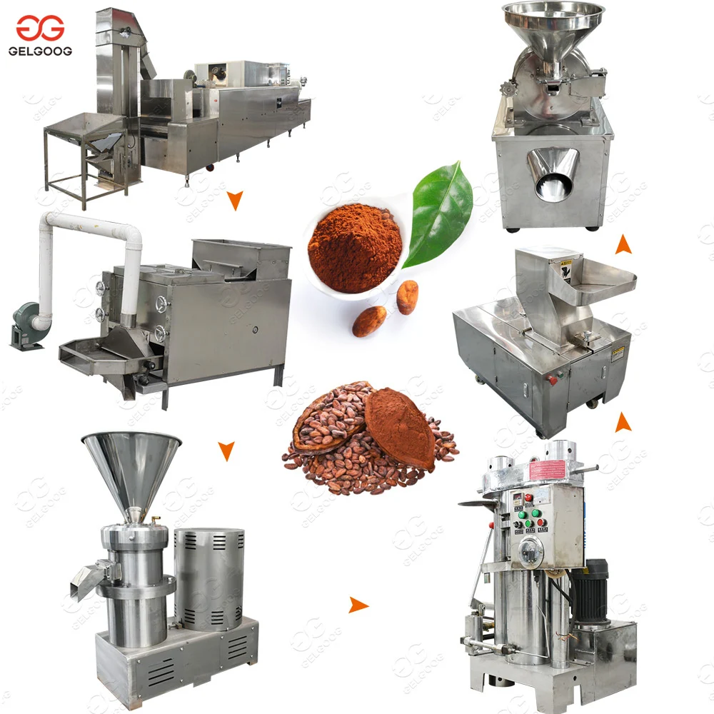 Indonesia 25Kg Small Scale Cacao Bean Powder Machinery Line Equipment Plant Cocoa Processing Machines for Cacao