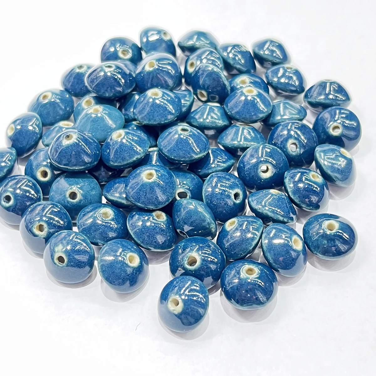 Wholesale 12mm Flat Round Shape Pattern Colorful Fancy Porcelain Beads Ceramic Beads For Jewelry Making Supplier