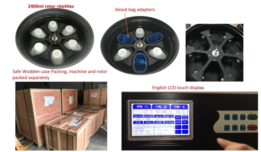 floor type blood bag OEM Utra high-capacity centrifuge with swing bucket rotor DL8M-12L