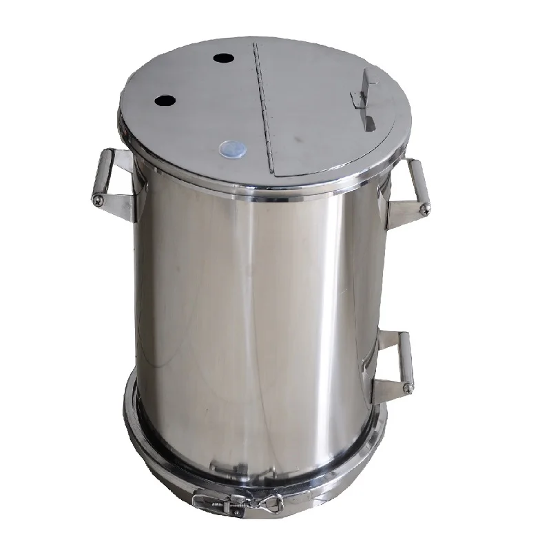 Stainless steel feed hopper powder coating container