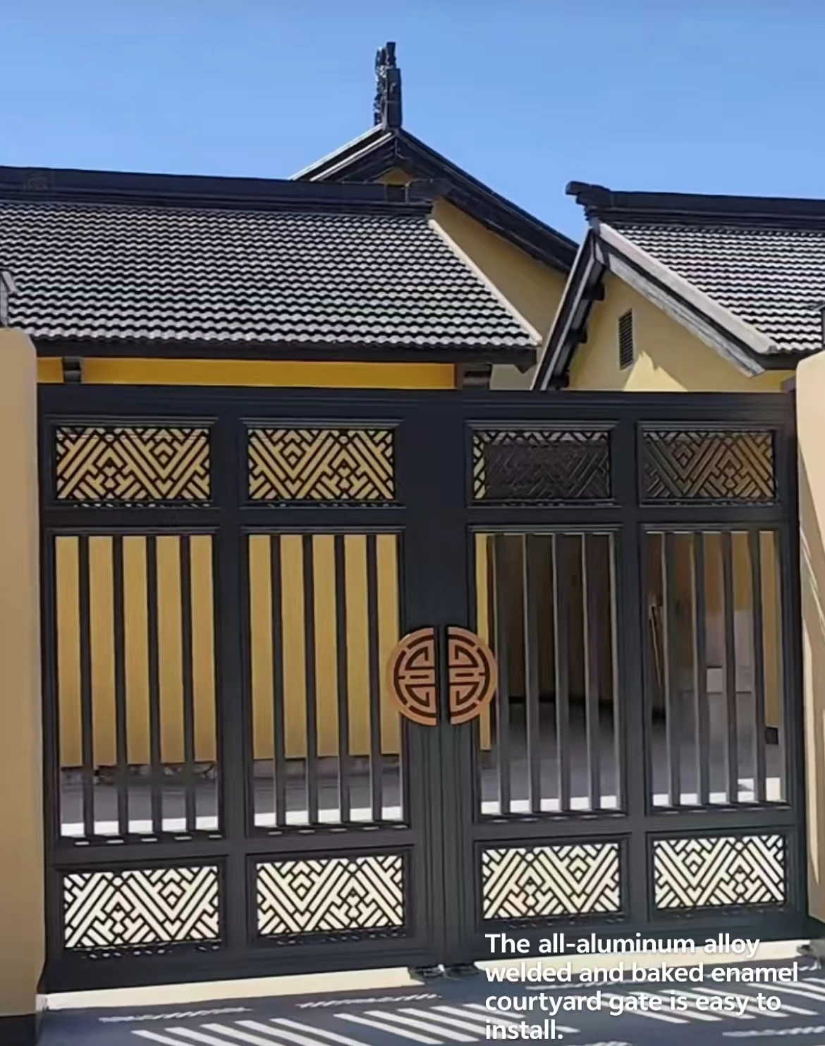 Aluminum Automatic Stacking Sliding Drive Gate for OEM Artistic Creations Main Door for Villa and Garden Aluminum Abode