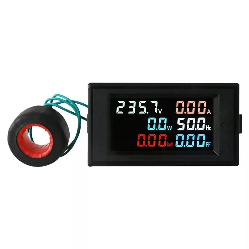 D69-2058 6 in 1 HD LCD Multi-Function Digital Display Voltage Current Power Frequency KWH Meter Multiple Colour Digital Panel Wa