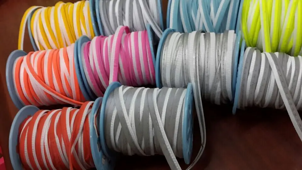 Wholesale small MOQ custom  high light reflective piping fabric strip  for shirts