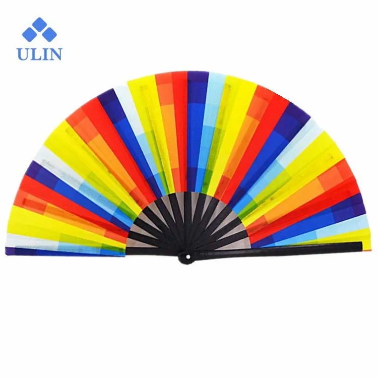 
Rainbow Hand Held Folding Fan Vintage Style Rainbow Fans For Birthday Graduation Holiday Decoration 