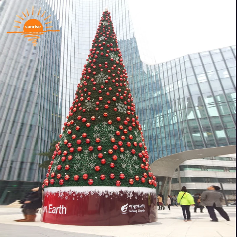 Outdoor waterproof DMX programmable led smart string lights Christmas music synchronization giant Christmas tree