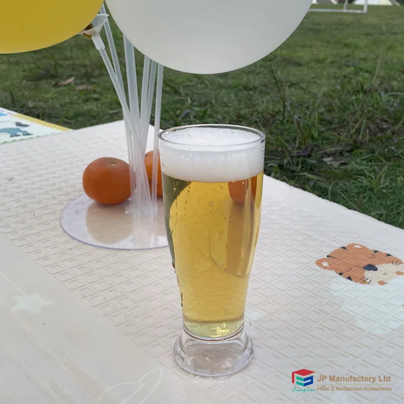 12oz unbreakable Plastic Pilsner glass drinking beer mug cup water glass for camping
