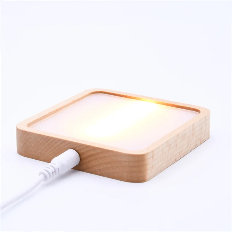 Simple USB cable night light touch switch acrylic 3d led light assembly base for home bedroom decoration
