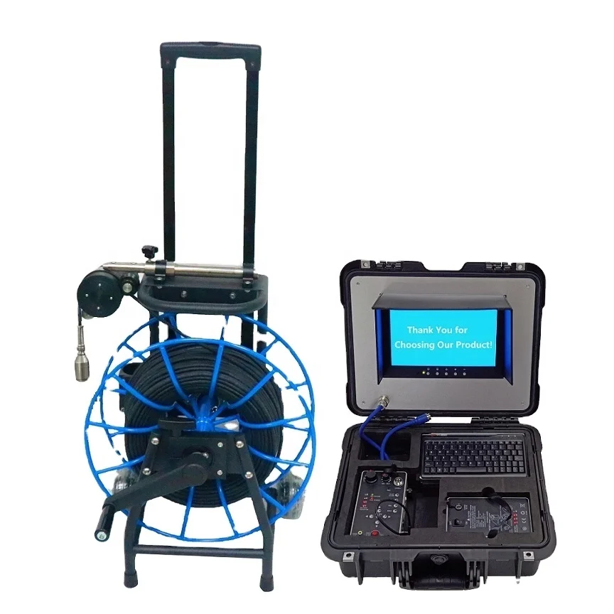 100m 200m HD Industrial Borehole Water Camera Digital Counter 29mm Deep Well Inspection Camera 10 inch Screen Borewell Camera
