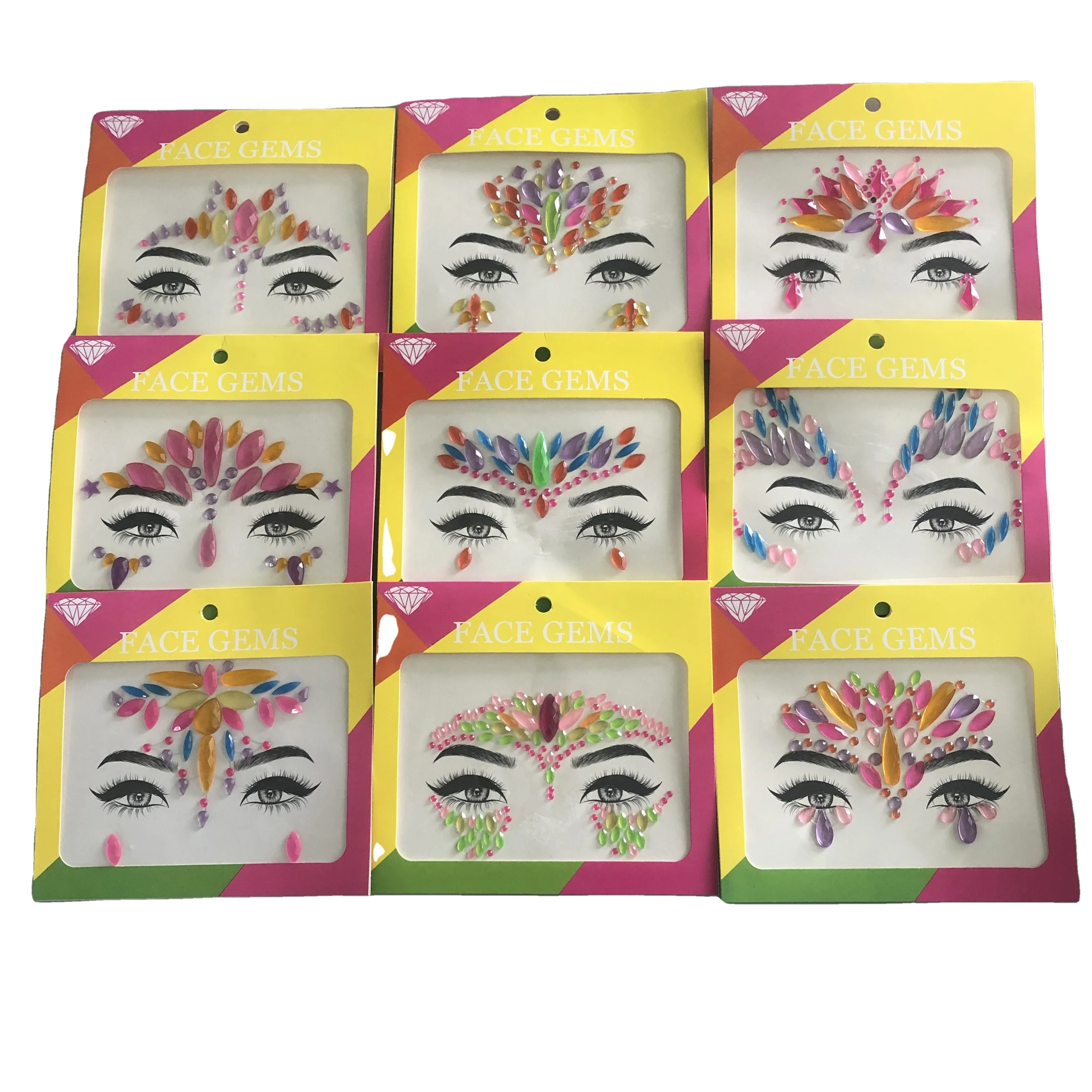 Праздничная вечеринка светящиеся кристаллы украшения для глаз хрустальные наклейки камни