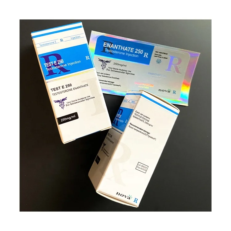 Vial label and box 63 - Injection Products Bodybuilding Custom Print Nova Test E 250mg 10ml vial box for steroide