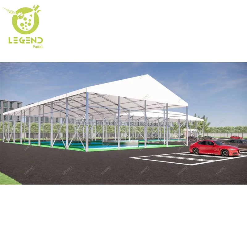 Factory Padel Tennis Court Tent Cover Panoramic Padel Court With Roof Tent for sale Padel and Tennis Sports Court Tent cover
