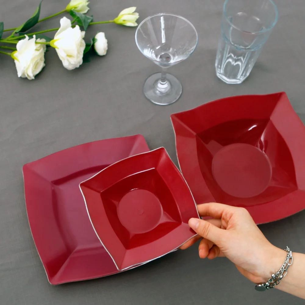 
Commerical Red Embossed Premium Plates 