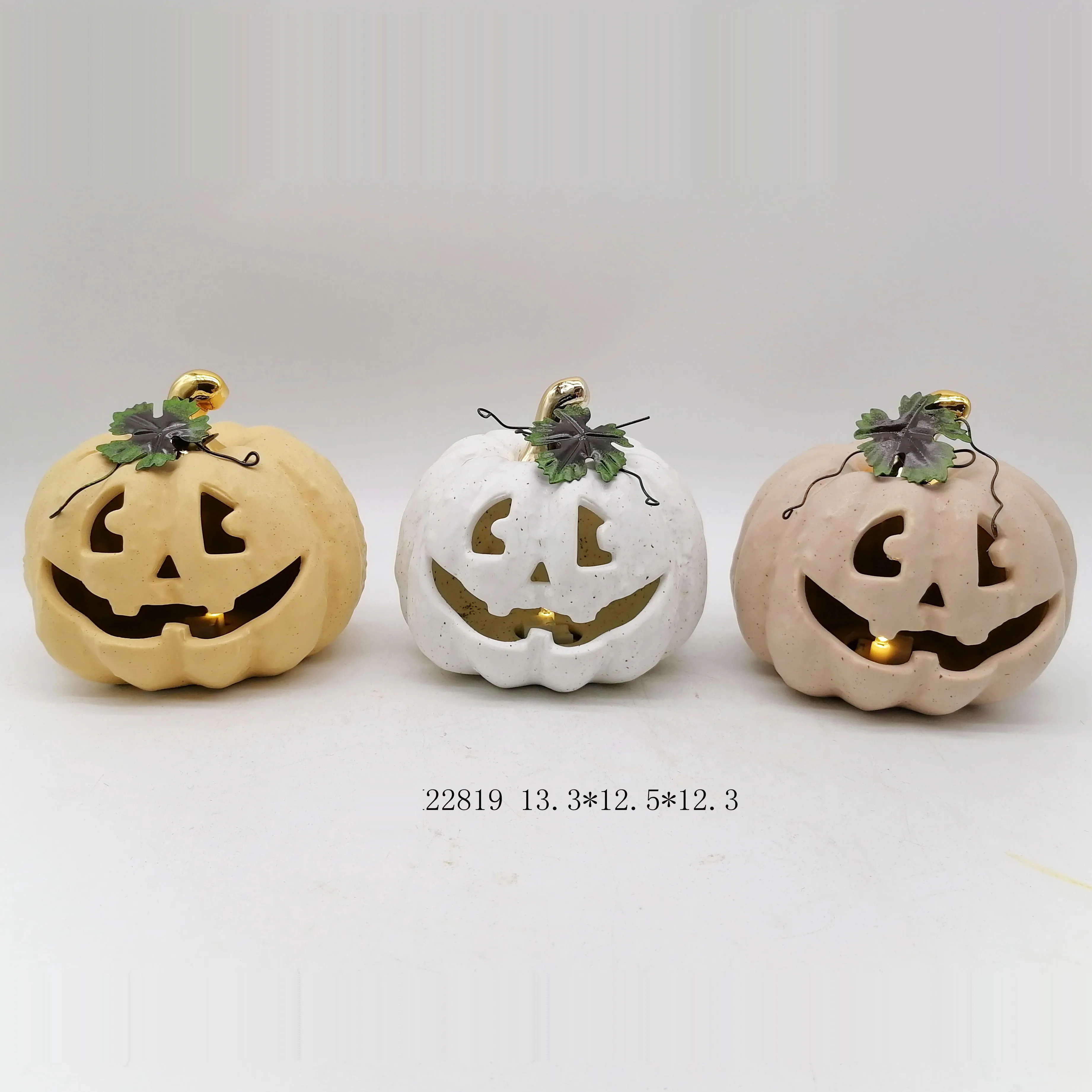 White ceramic pumpkins for halloween decoration