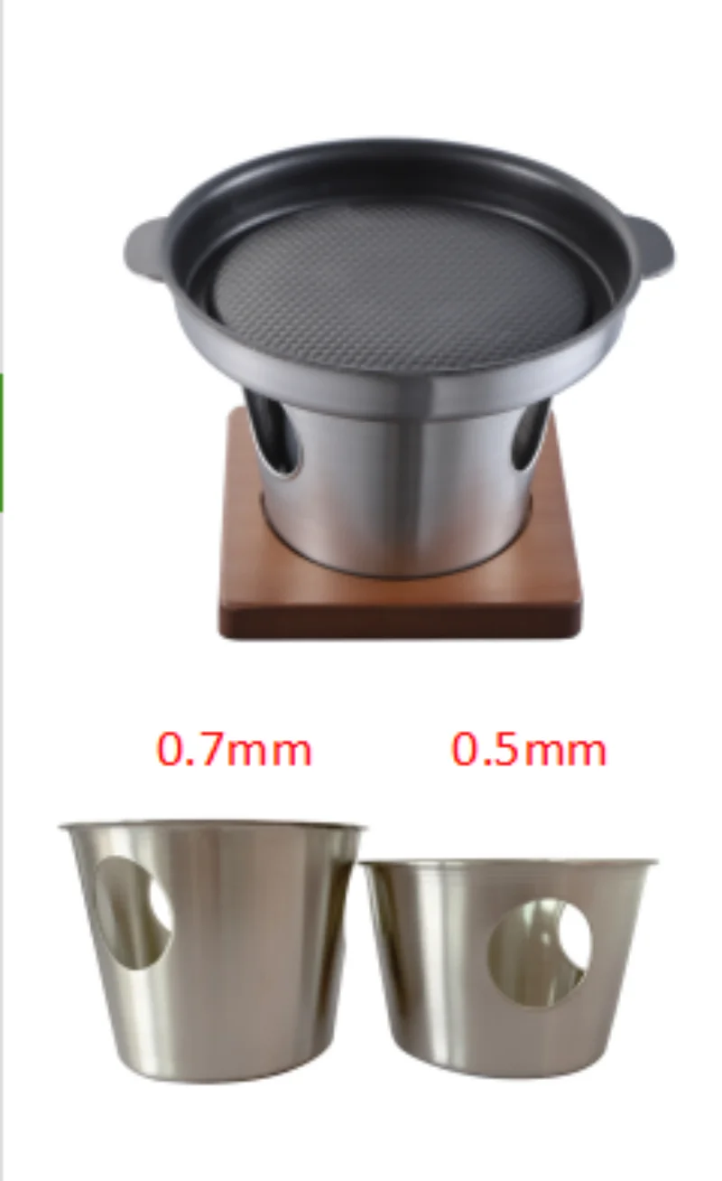 One person Mini Alcohol Stove BBQ Grill Portable Smokeless Barbecue Grill oven with Wooden Base For Outdoor Picnic