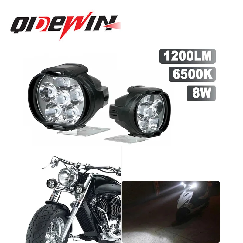 QIDEWIN Motorcycle Headlights Headlamp Spotlights Fog Head Light 6 LED Motorcycles Working Spot Light auto lighting systems