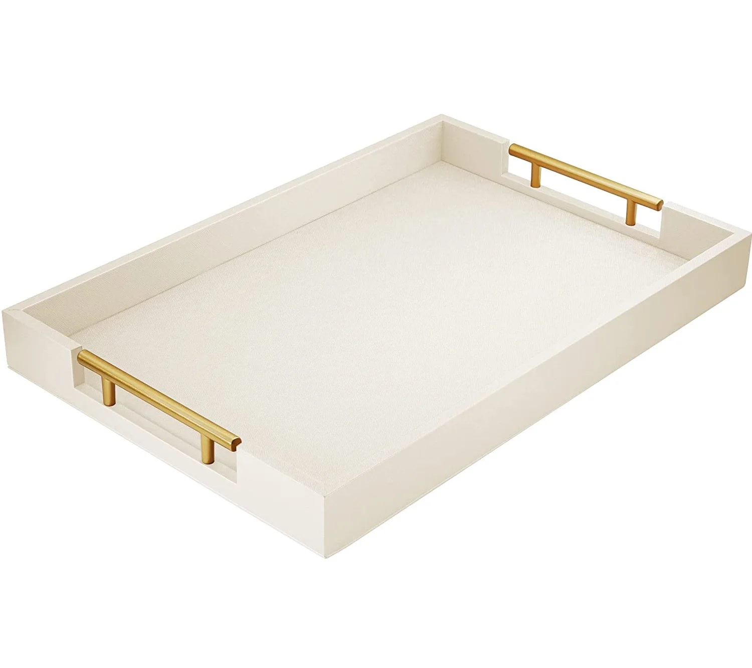 Wholesale Price Leather Wood Serving Tray With High Quality Homely For Hotel Rectangle Shape Wooden Leather Table Serving Tray