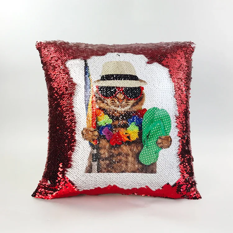 Decorative sublimation Pillow Case Sequins Pillow Covers sequin cushion cover 40*40CM
