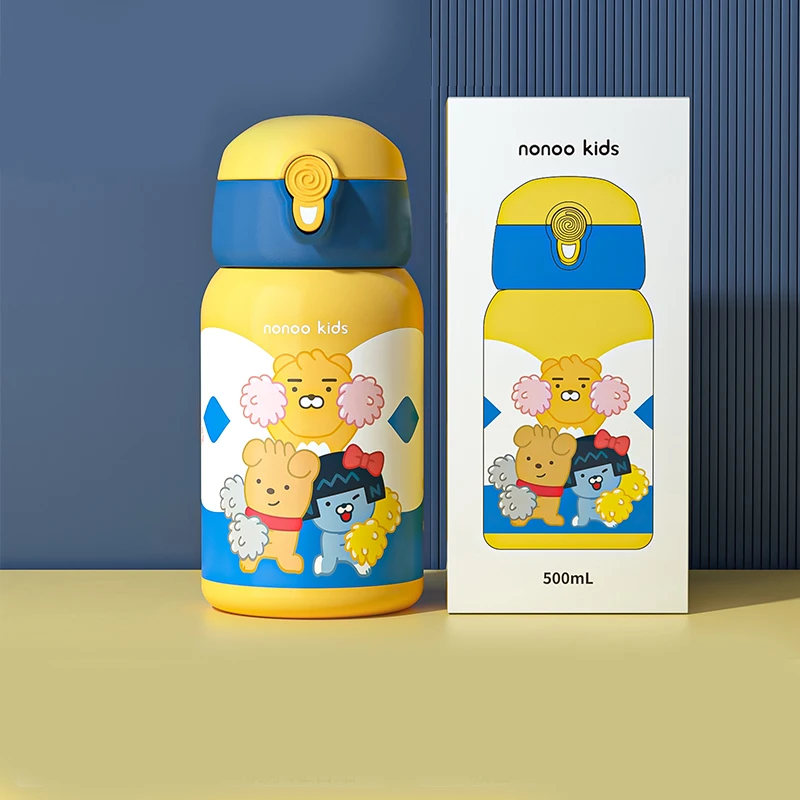 Cute cartoon pattern insulated 316 insulation stainless steel water bottle for kids school