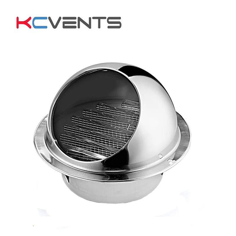 
304 Stainless Steel Round Bull Nosed External Extractor Wall Vent Outlet 