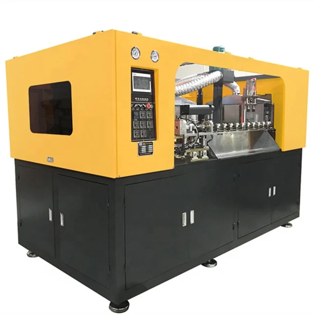 4 cavity automatic Plastic bottle stretch blowing machine  hand feed preform  PET bottles and jars