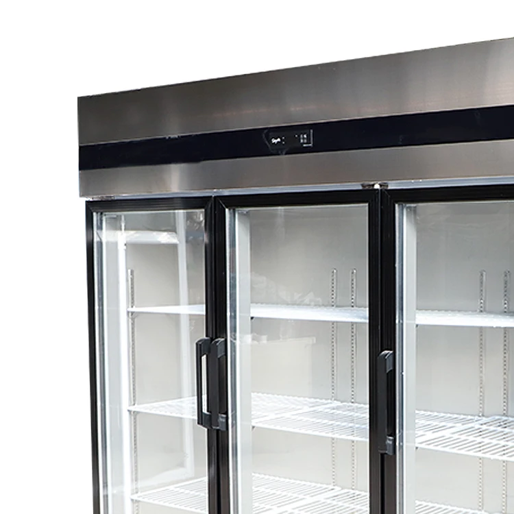 New Commercial vertical 3 door glass displays refrigerator and freezer fridge cold beverage fresh food showcase