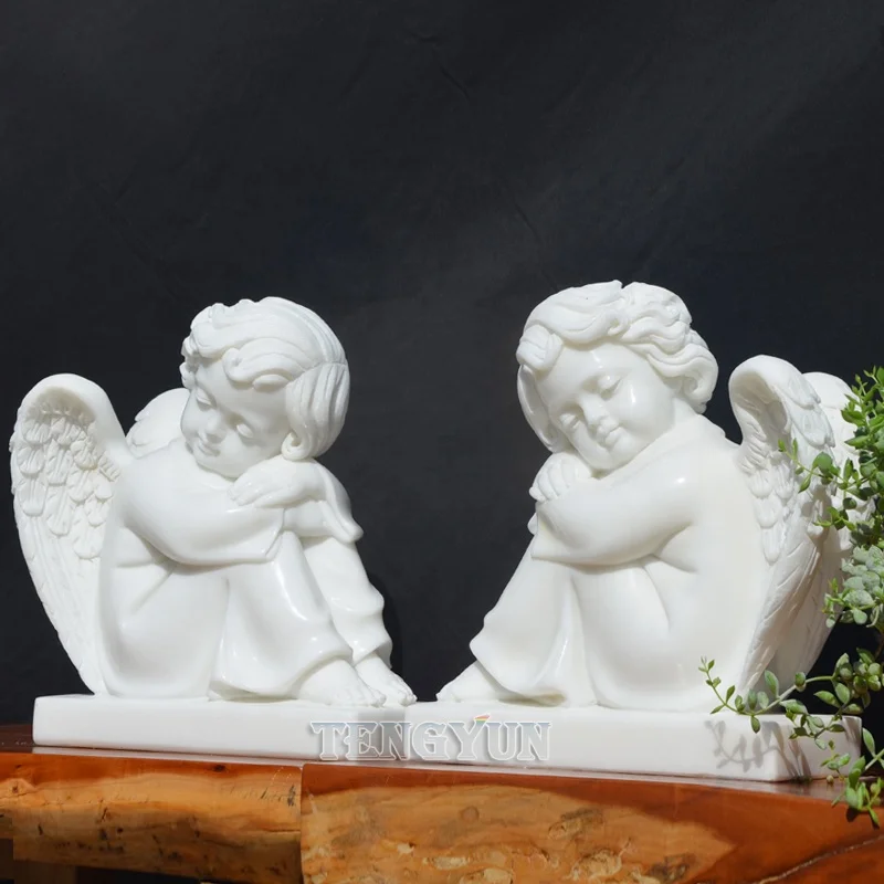 Home Decorative Small Size Marble Cherub Statues Stone Sitting Sleeping Little Angel Sculpture (3).jpg