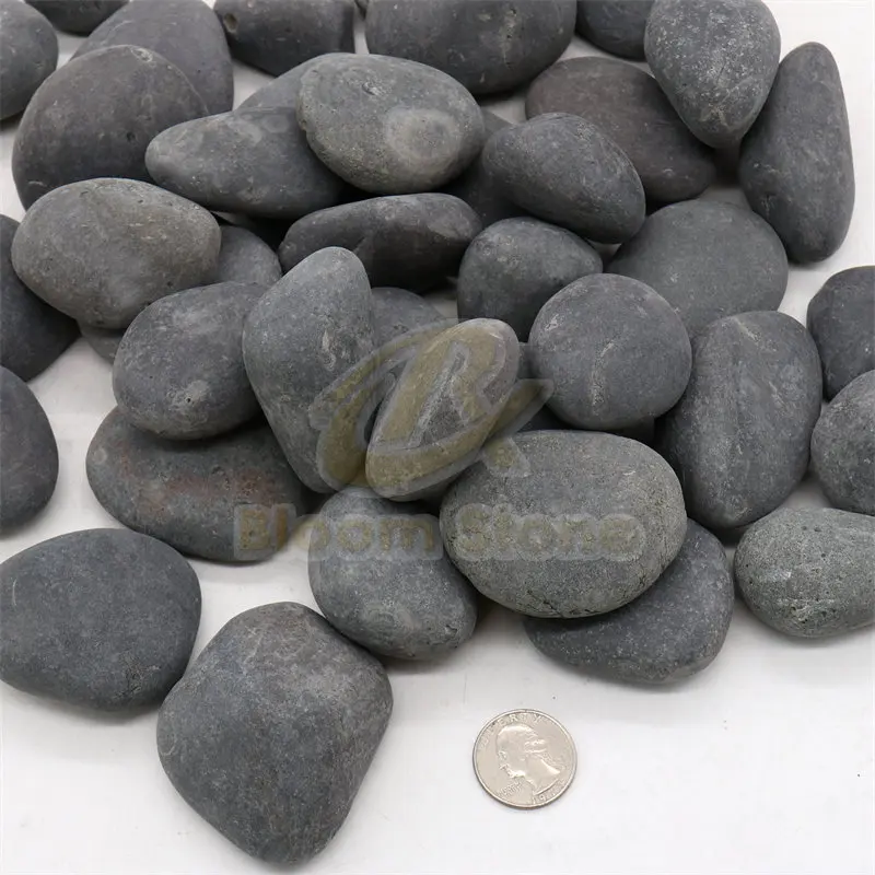 Hot Sell  River Black Pebble Washed Natural Black Pebble Beach  for Landscaping