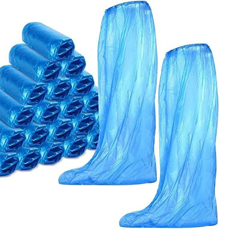 Men Women Wholesale Disposable Plastic Long Waterproof Over Knee Boot Cover For Rainy Snowy Day