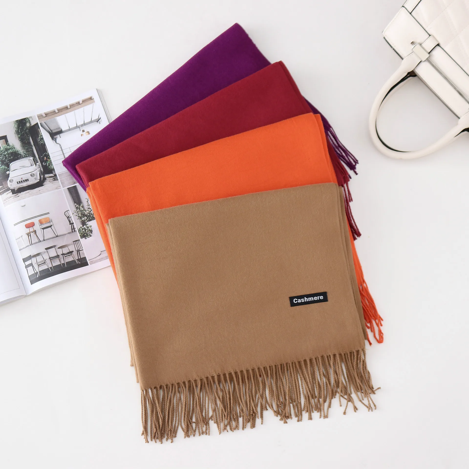 Wholesale Many Colors Fashion custom cashmere Scarf for women scarves cashmere wool scarves shawls ladies