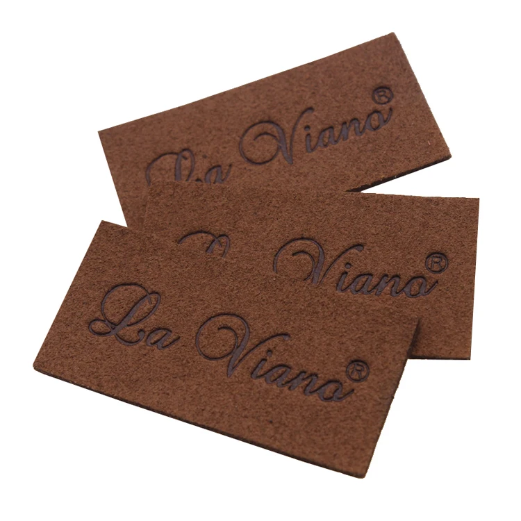 Manufacturer Custom Embossed Logo Leather Tag Suede Patch High Quality Leather Patch Label For Clothing